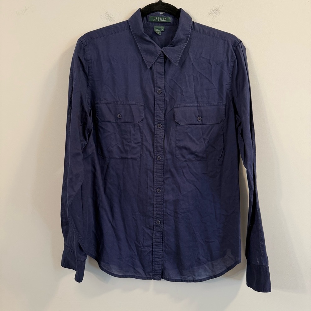 Women’s Lauren Ralph Lauren dark Blue Casual button up Shirt